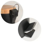 YOKA Home fürdőszobai szemetes bambuszfa fedő - fekete / bambusz